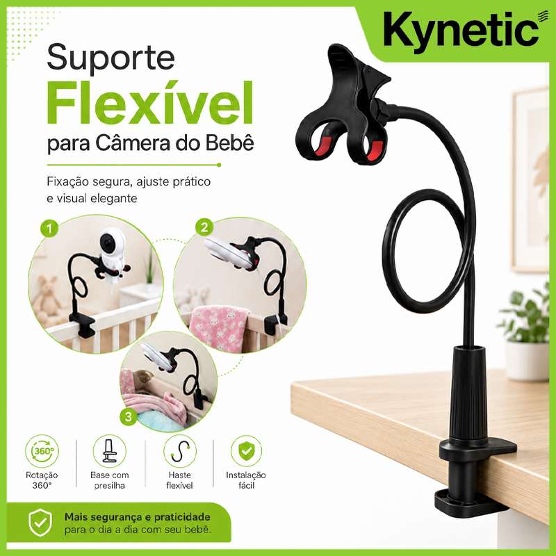 Suporte Universal Ajustável para Câmera de Monitor de Bebê – Compatível com Bay Monitor, TakTark e Outras Marcas