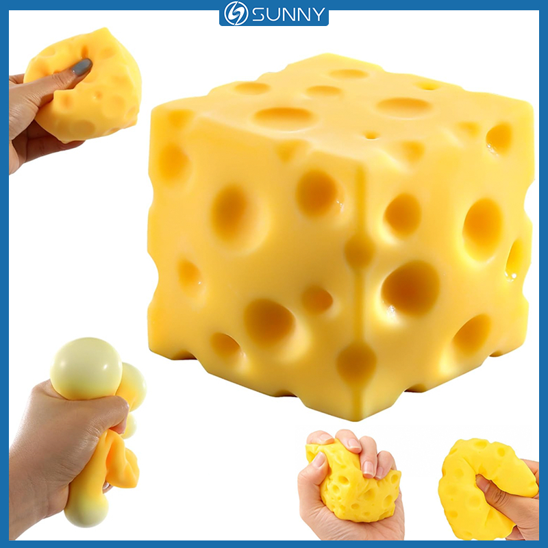 SunnyFit Queijo Descompressão Brinquedo Squeeze Brinquedos Mole Alívio Do Estresse Simulação Artificial Pão Ansiedade & 