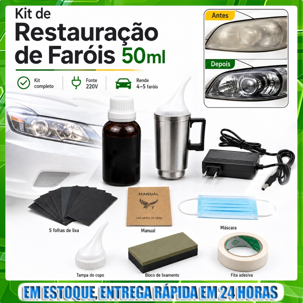 50ML Polímero Revitalizador De Faróis C Copo De Polimento A Vapor Carro Moto Polimento Farol Polímero