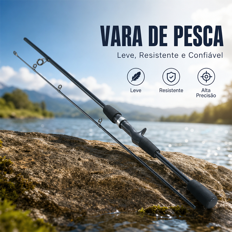 Vara de pesca,1,8 metro,com design de duas seções,capacidade de carga de 5 a 10 libras, adequada para diversos ambientes