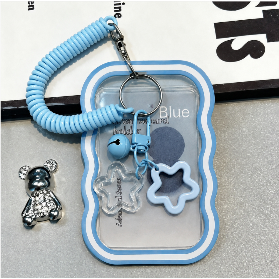 Porta-Cartões Fotográficos acrílico Fofo Kpop Star Wave Photocard porta cartão Chaveiro Transparente