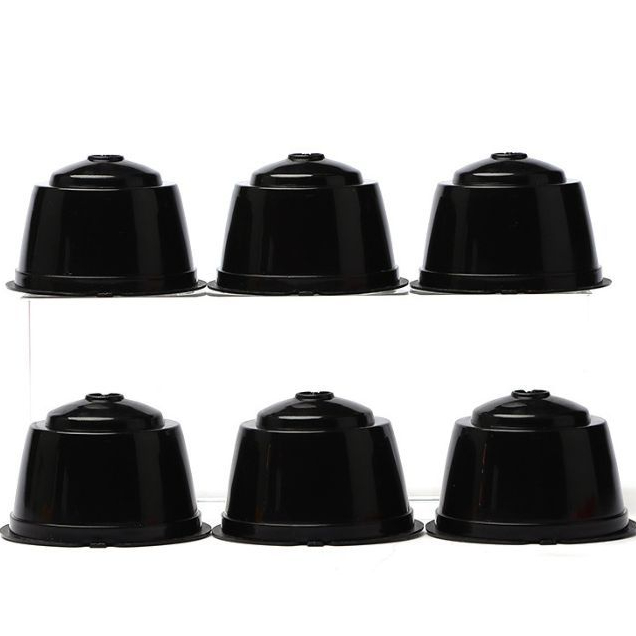 6 Peças Cápsula De Café Reutilizável De Três Corações/Dolce Gusto/Nespresso Preto Promoção