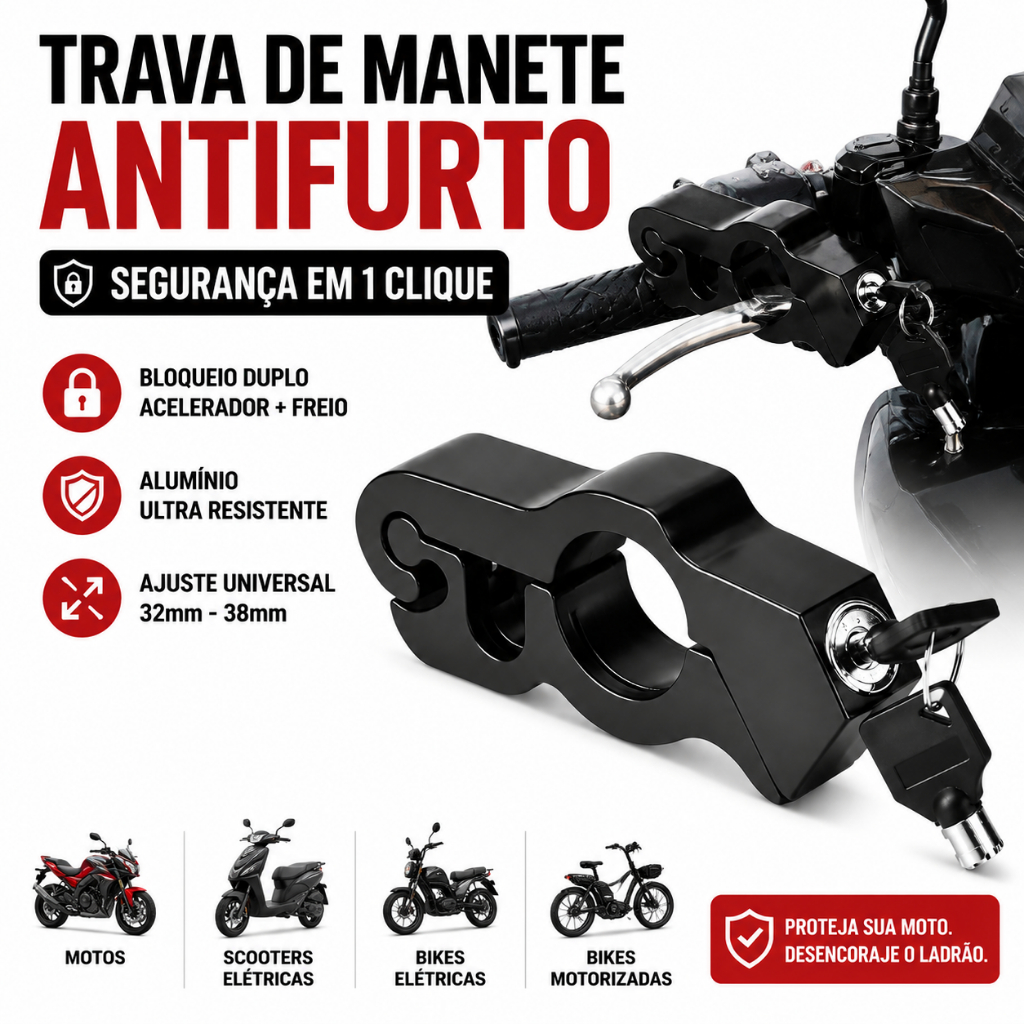 Trava Antifurto Trava Manete Freio Acelerador Moto Reforçado