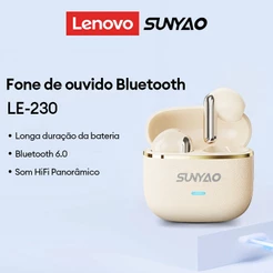 Lenovo Sunyao LE-230 Fones De Ouvido Para Jogos De Baixa Latência Até 30 Horas De Duração Da Bateria Resistente À Poeira