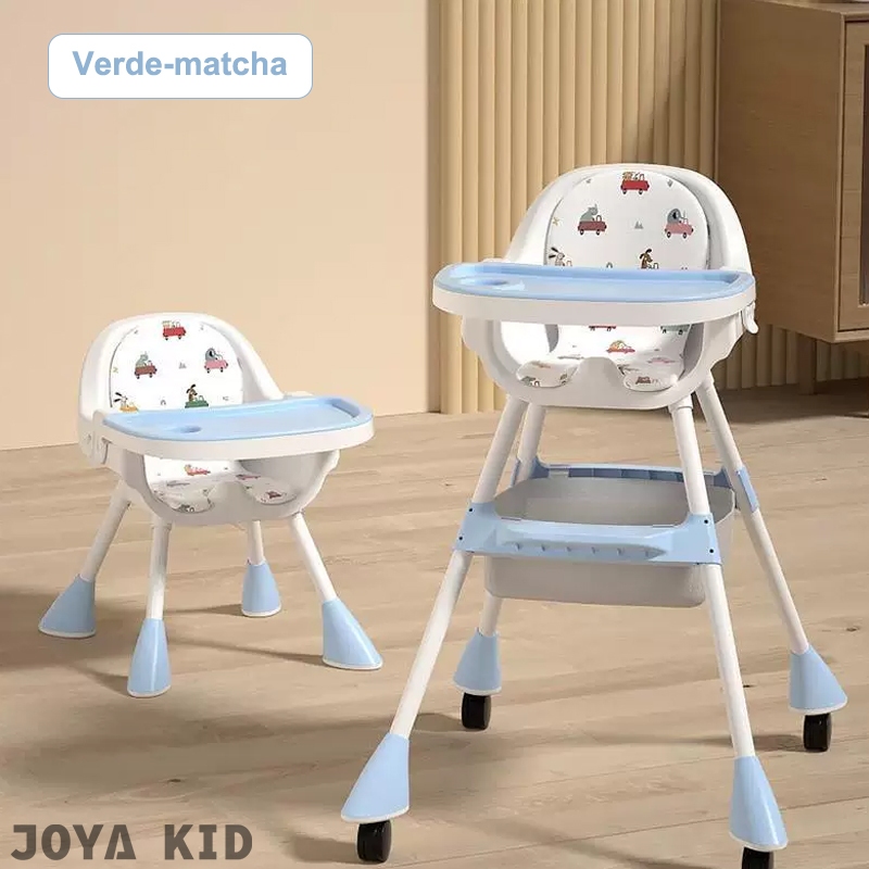 Cadeira de alimentação bebê portátil 3 em 1 Trava Segurança + Ajuste Altura 2 Níveis Almofada