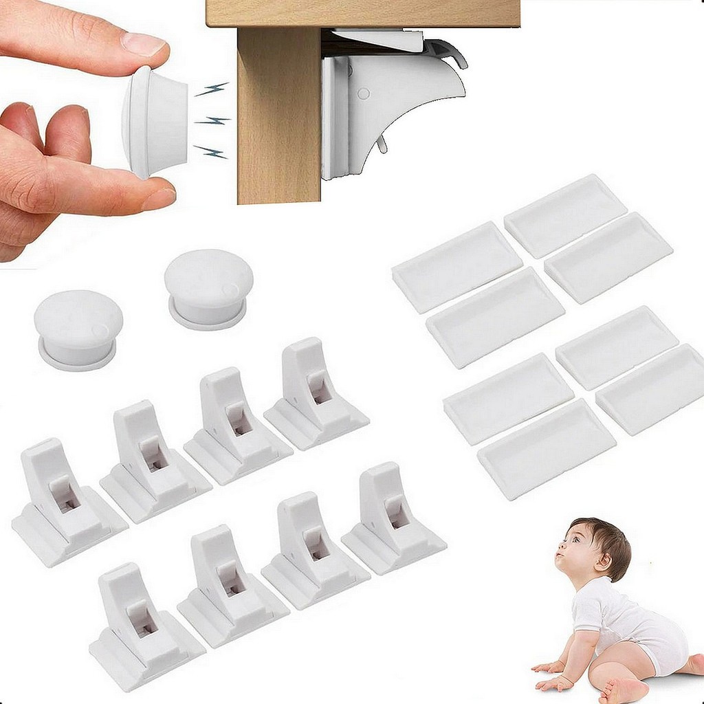 Kit 4 Travas Magnética Gaveta Armário Segurança Crianças