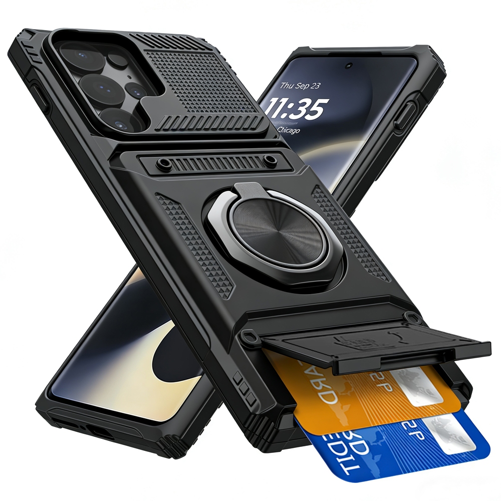 Caso rígido resistente a choques com suporte e slot Para Galaxy S26 Ultra S25 Ul