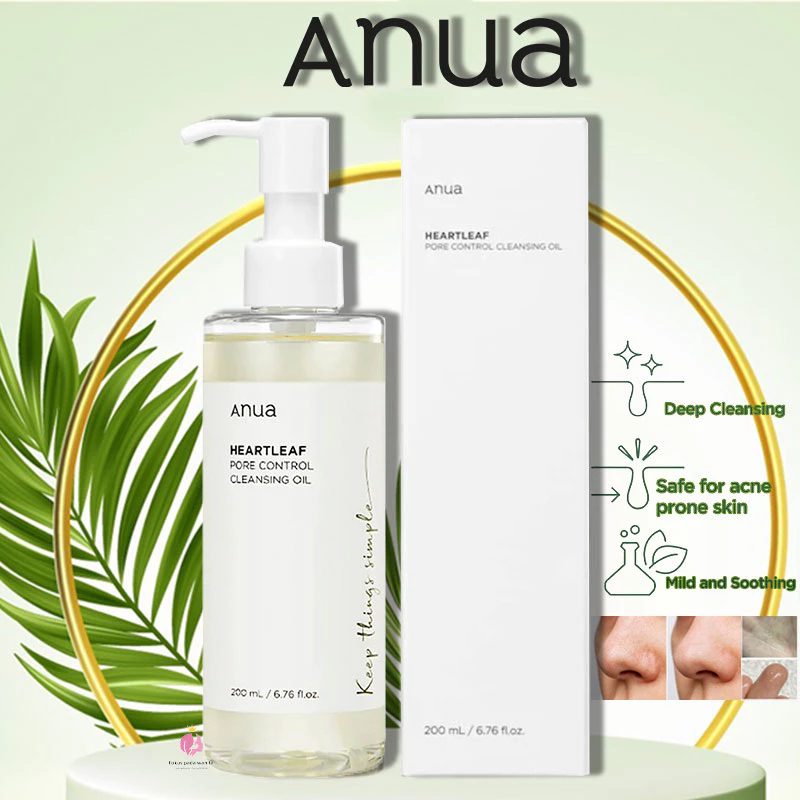 Anua Cleansing Oil 200ML- Anua Heartleaf Pore Control Blackhead Remover Deep Cleansing Cleansing Oil