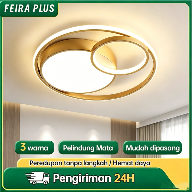 Luminária de LED de sobrepor redonda Design Moderno Luz Suave Bivolt 110V-220V Ideal para Quarto e Sala