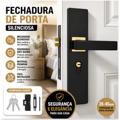 Fechadura De Segurança De Porta De Metal , Mecânica Antirroubo Com Chaves Maçaneta Entrada Para Quarto E Banheiro