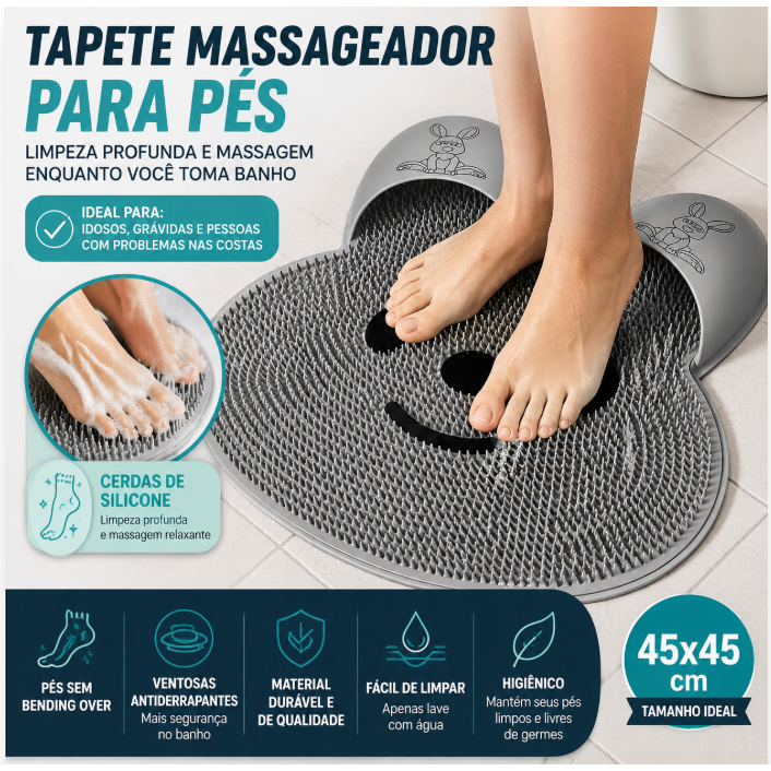 Tapete Esfoliante para os Pés com Ventosa Antiderrapante, Esfoliante de Silicone para os Pés