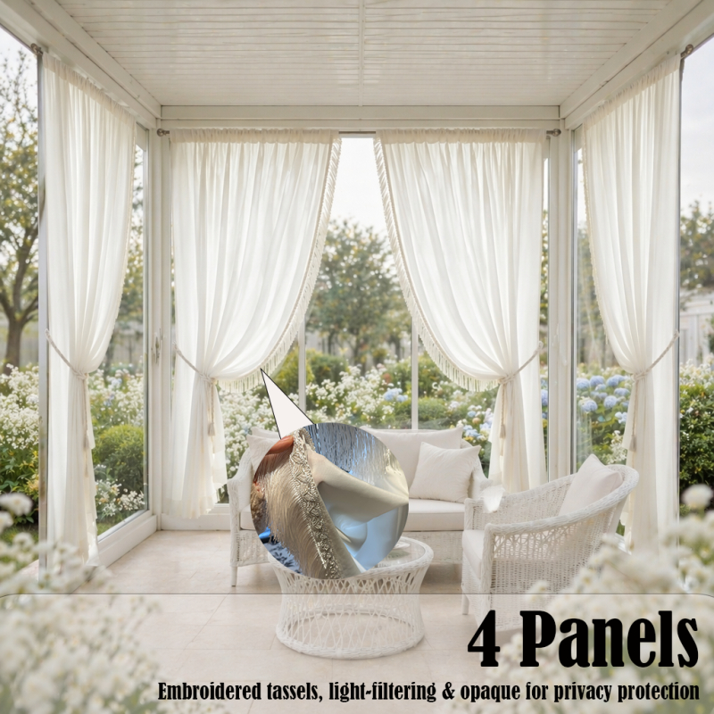 4 peças cortinas de pavilhão ao ar livre protetor solar filtro cortinas de privacidade pátio uva Rack terraço pavilhão g