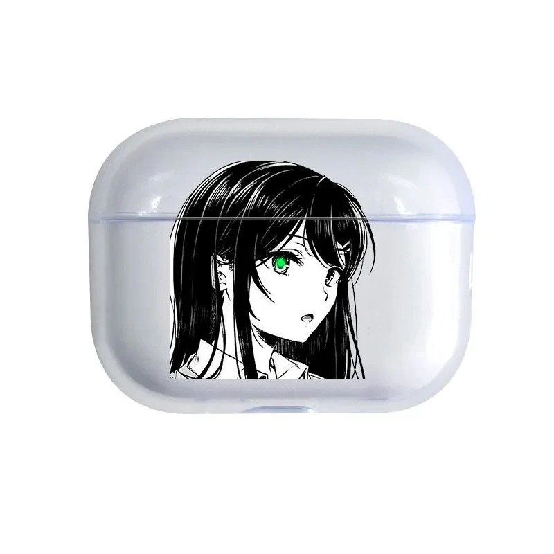 Japão Anime Faculdade Menina Caso De Silicone Macio TPU Para AirPods 4 3 2 Pro 1 2 3 Claro Transparente Bluetooth Fone D