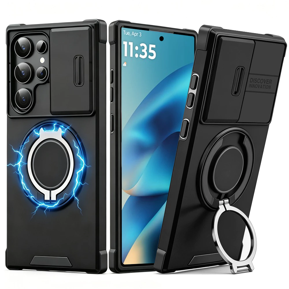 Caso de telefone rígido resistente à prova de choque com suporte Para Galaxy S26 Ultra S25 Ultra S26 Fe S24 Ultra A57