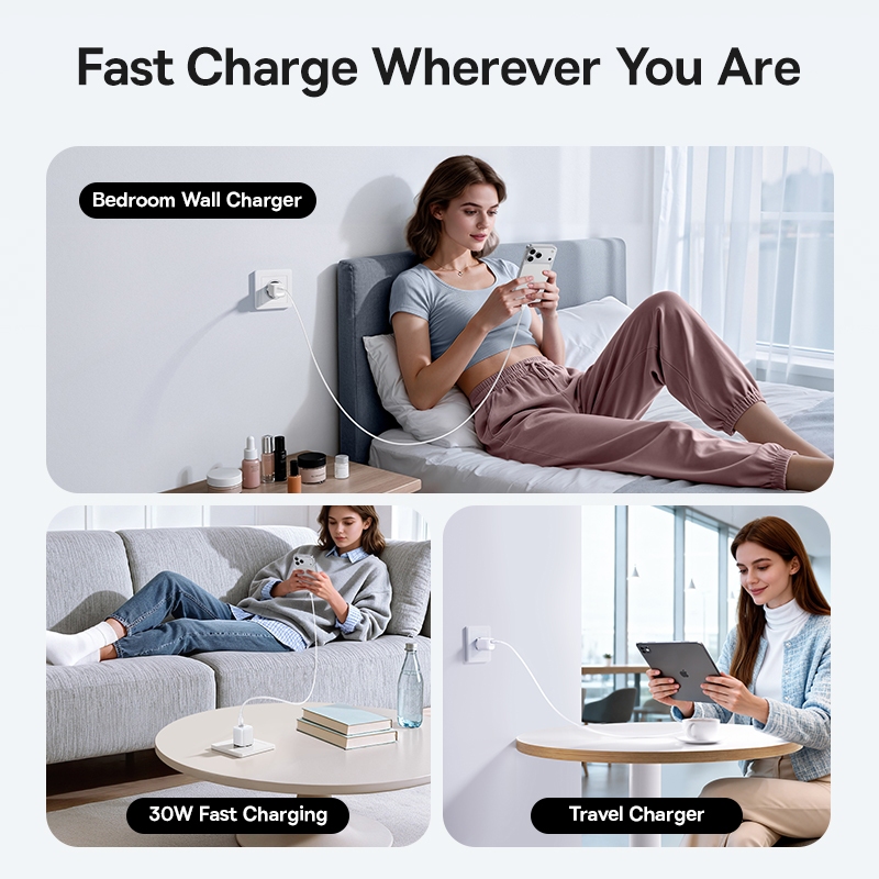 Baseus FN22 GaN5 Mini Carregador Rápido Portátil 20W / 30W Para iPhone 17 · foto 2
