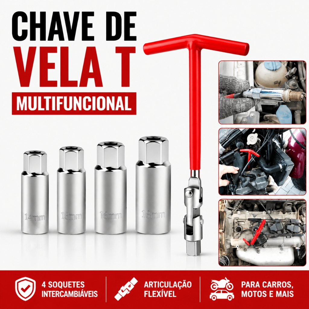 Chave de vela articulada Lugatools para automóveis com 2 soquetes (14/16/18/21mm)