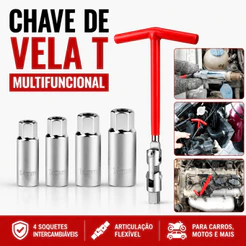 Chave de vela articulada Lugatools para automóveis com 2 soquetes (14/16/18/21mm)