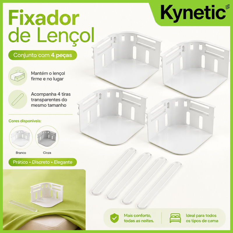 4 Presilhas Antiderrapantes para Lençol – Ajustáveis, Sem Pregos – Fixação Fácil para Cama (4/8 Peças)