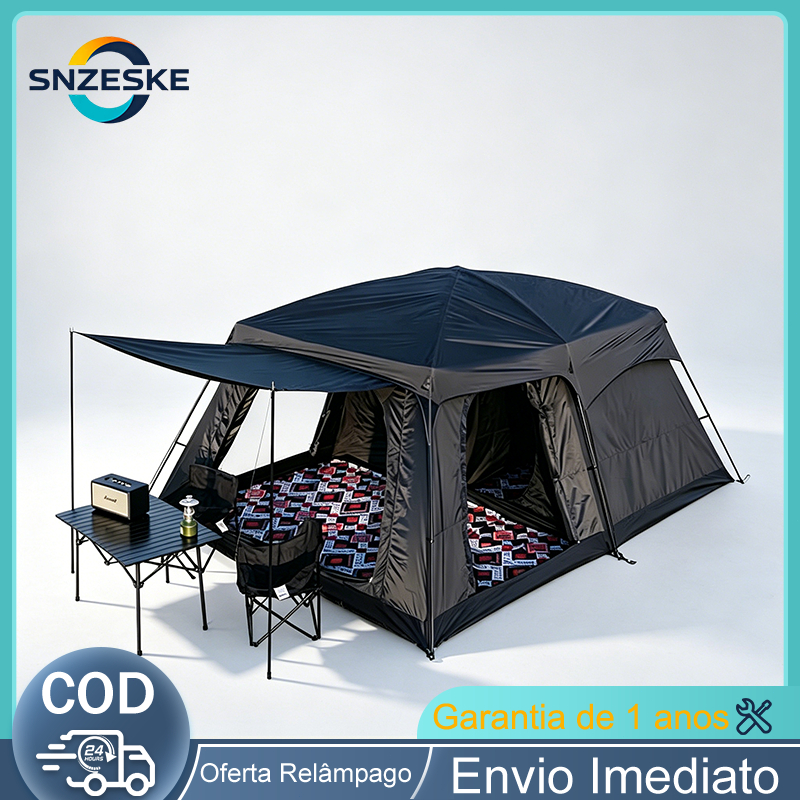 Snzeske Barraca de Camping Familiar Grande Espaço 5 a 14 Lugares Protetor Solar Impermeável Exterior