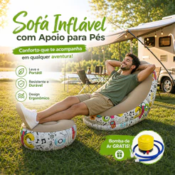 Poltrona Inflável E Conjunto Portátil De Pufe Ultra Lounge Para Descanso Preguiçoso