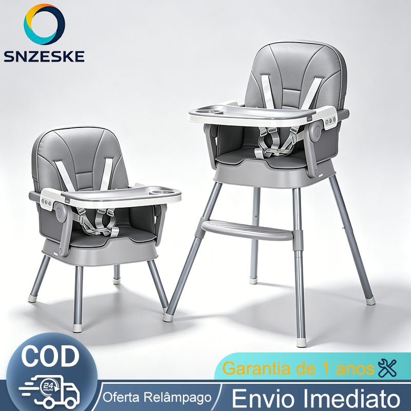 Snzeske [PIX]Cadeira de Alimentação Portátil Bebê | Ajuste Altura 2 Níveis com Almofada Acolchoada