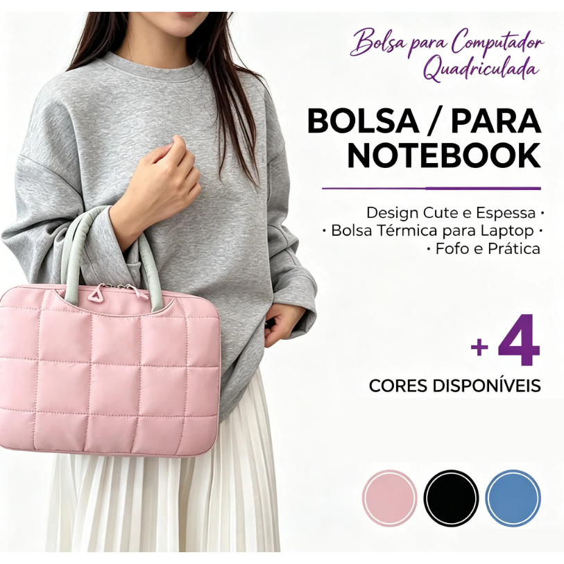 Bolsa de computador estilo bonito xadrez bolsa de Notebook espessada