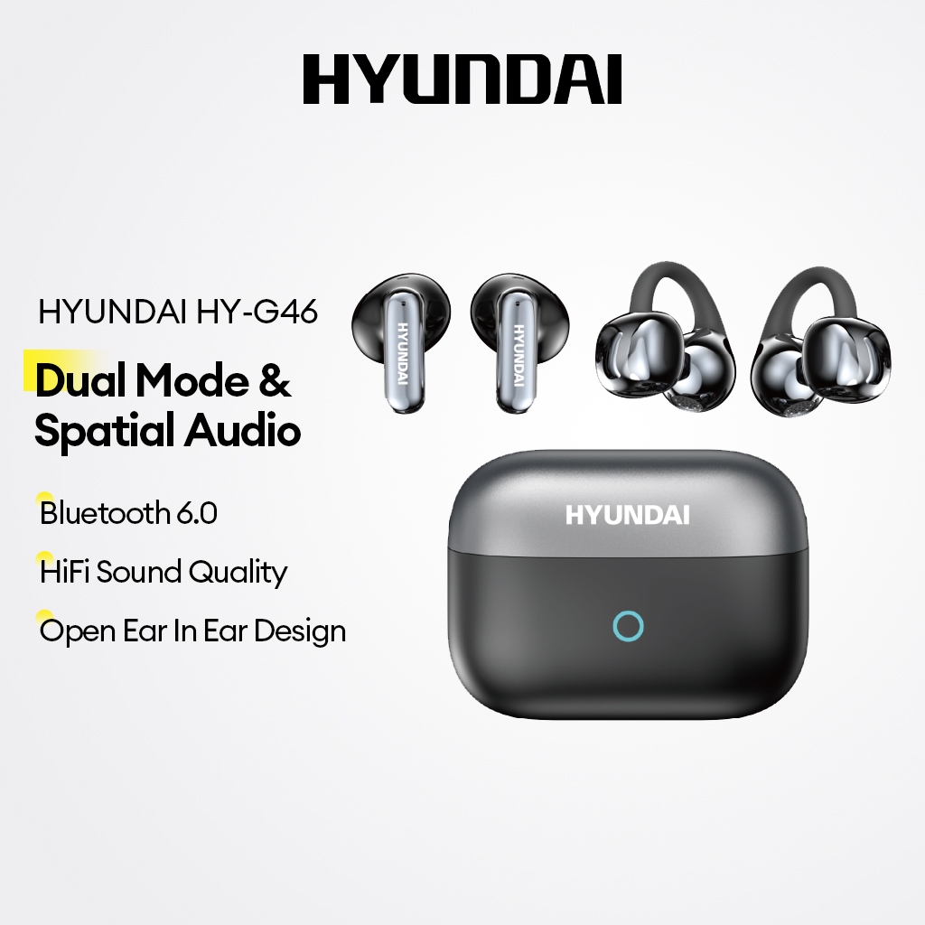 Fones De Ouvido Bluetooth HYUNDAI HY-G46 E Sem Fio Com 6.0 Áudio Espacial HiFi ,