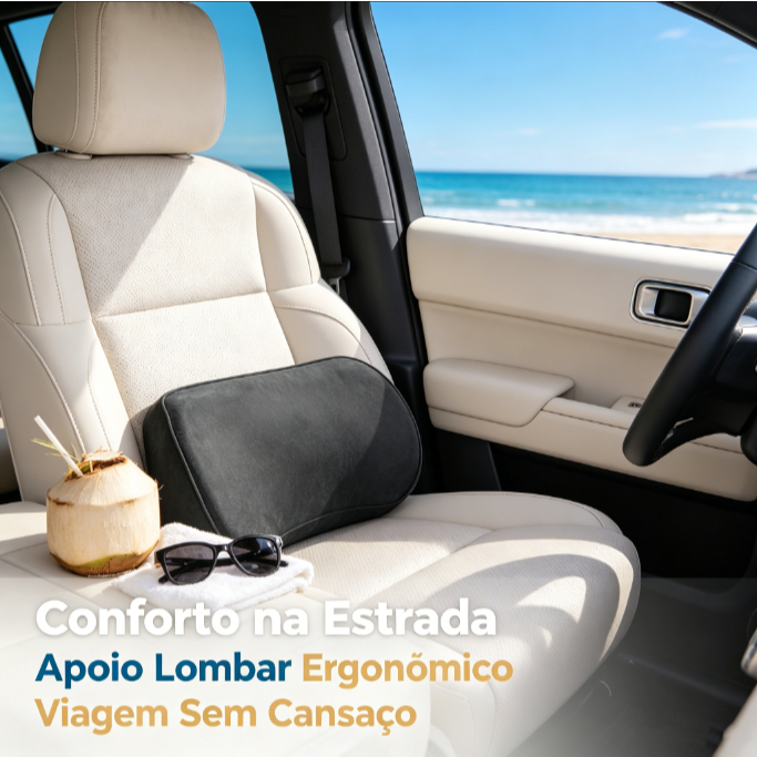 Almofada Lombar De Carro De Espuma De Memória Fina-Suporte De Assento De Cintura Para Protetor De Pescoço De Vértebra Tr