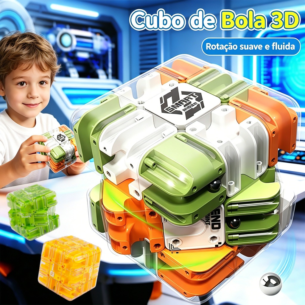 Cubos De Mágico 3D  Labirinto com Bolinha Jogo Educacional De 3x3 Quebra-Cabeça Para Alívio Do Estresse para Crianças
