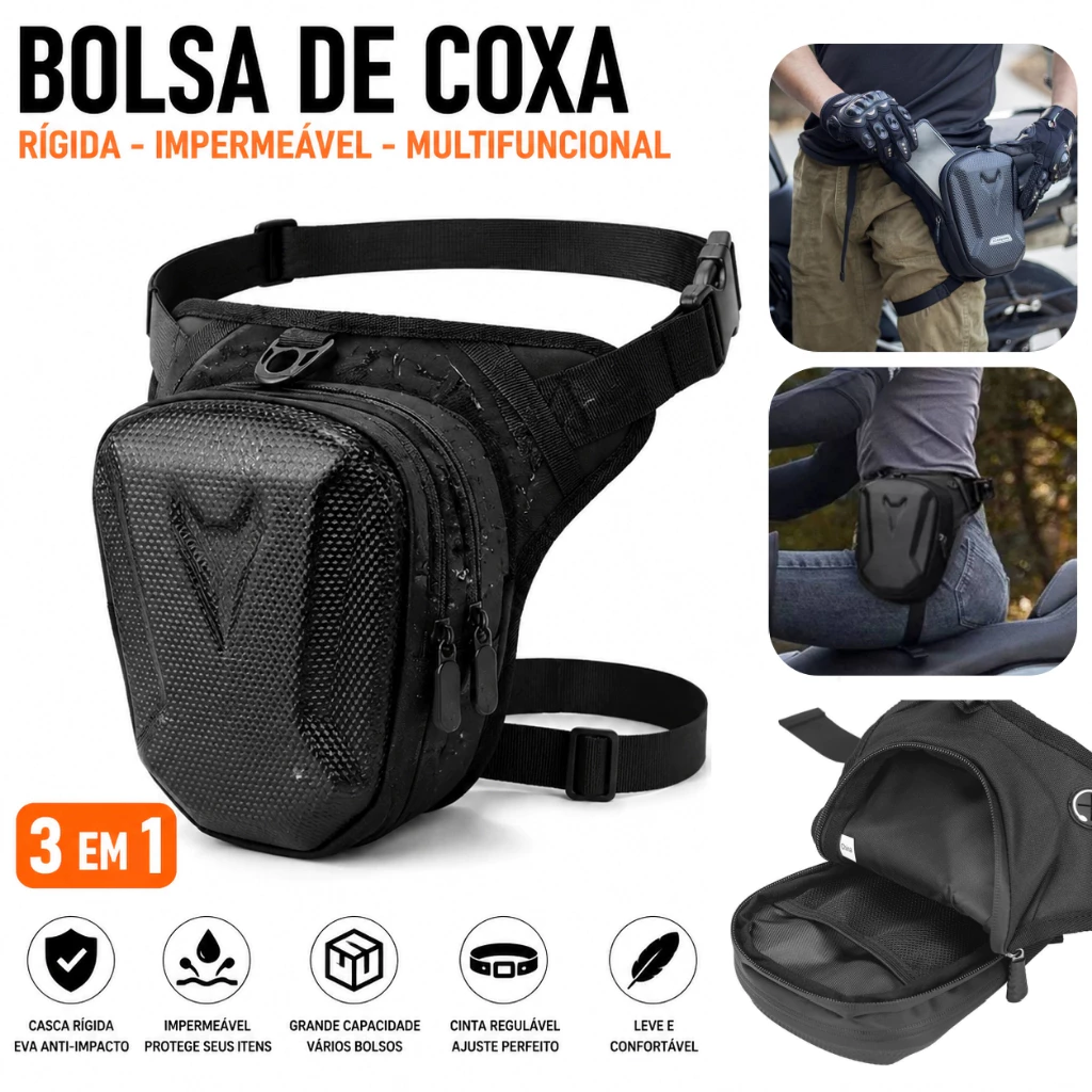Pochete De Perna Motociclista Impermeável Tática Moto Viagem Bolsa De Cintura Multifuncional