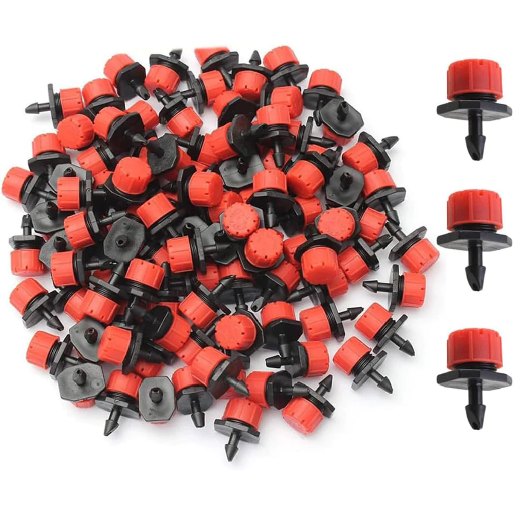 Kit 200/100 Unidades Gotejador Ajustável 0-70 L/h para Irrigação de Jardim e Agricultura