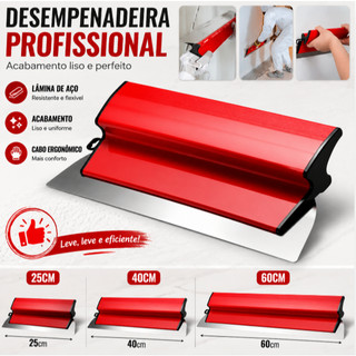 60/40/25cm Desempenadeira Aço Inoxidável Lâmina Lisa Flexível Substituível para Massa Corrida