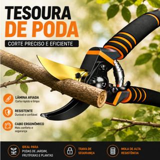 Tesoura De Poda Galhos Com Multiplicador De Força Aço Carbono