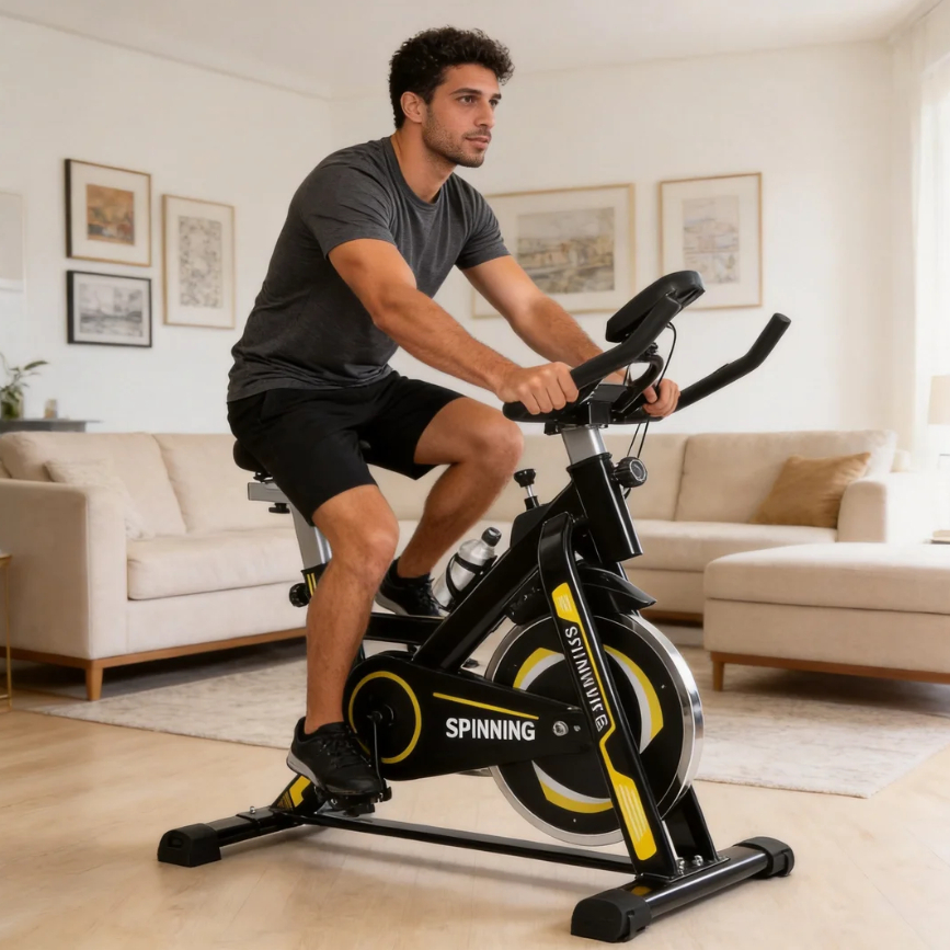 Bicicleta Spinning bicicleta ergometrica Para Exercícios Profissional Sport Suporta até 150kg Inércia15kg Treino em Casa