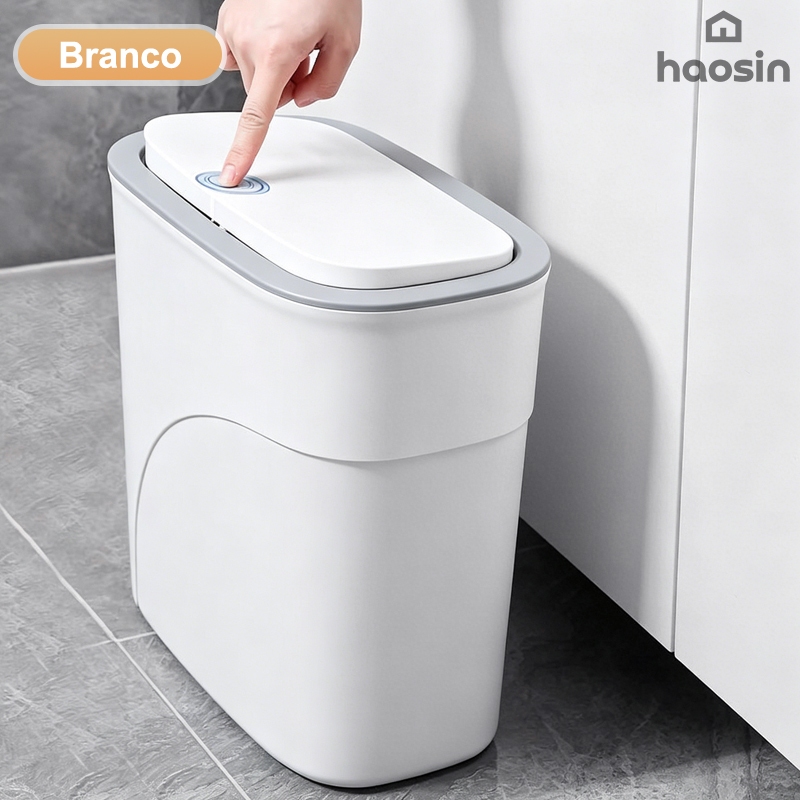 15L Lixeira grande com tampa de Click pressão, ideal para uso em cozinhas, salas lixo de banheiros