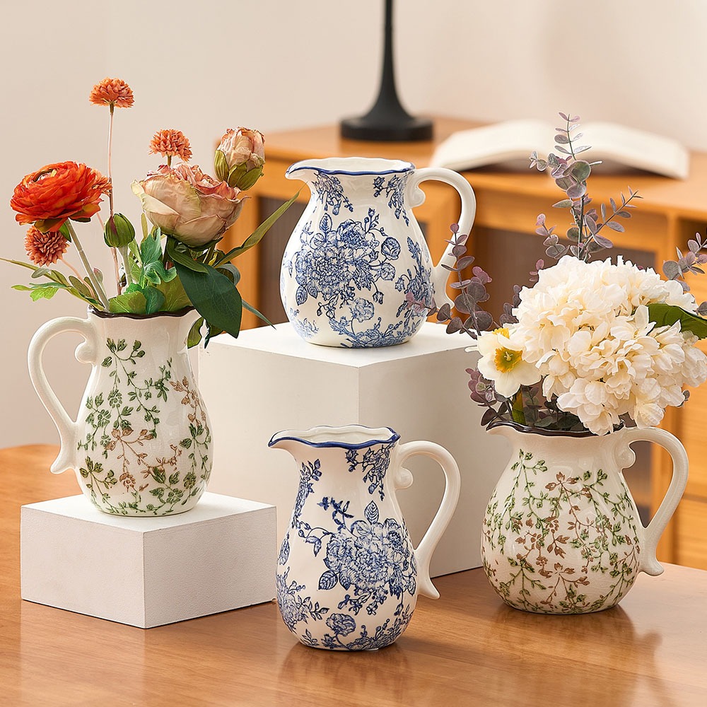 Vaso De Cerâmica Rústico Americano De Fazenda , Ornamento Elegante De Destaque Para Decoração De Casa De Mesa