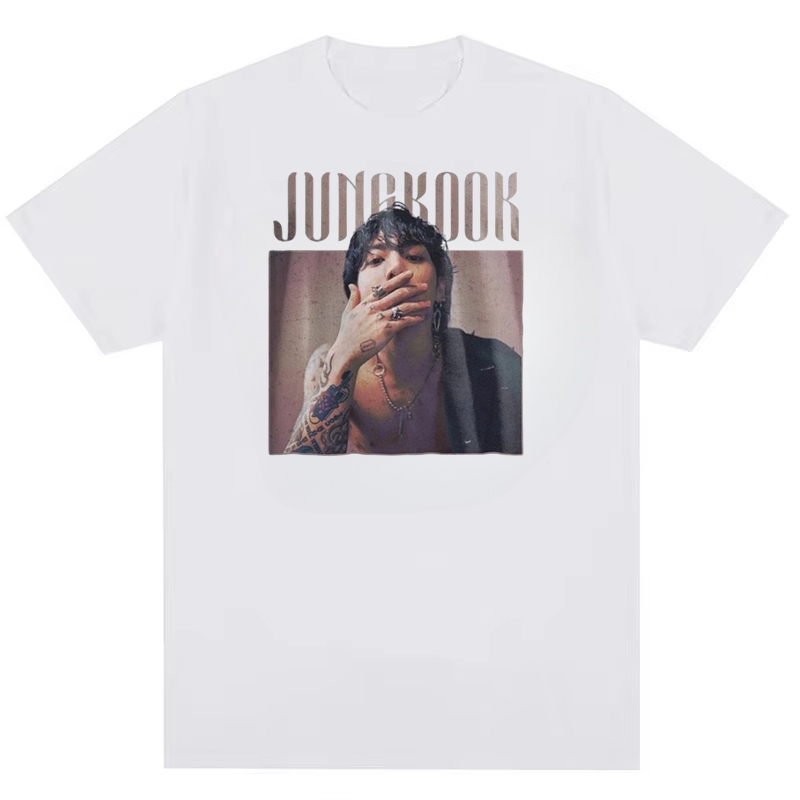 Jungkook BTS Kpop Bad Boy 90 % Moda Retro Neutra Camiseta Estampada De Algodão De Alta Qualidade