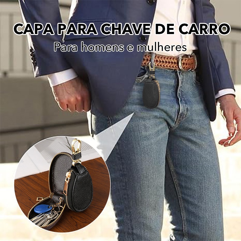 Bolsa de armazenamento de chaveiro multifuncional com bainha de chave, bolsa pequena portátil resistente ao desgaste uni