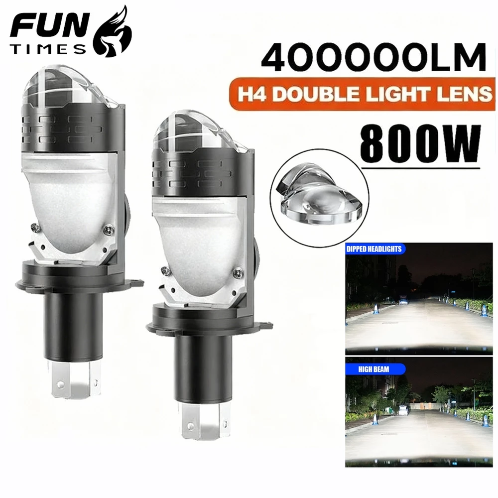 BULLVISION/HLXG 1/2PCS H4 Led Mini Lente De Projetor 100 % Original 3 Anos De Bi 400000LM Lm
