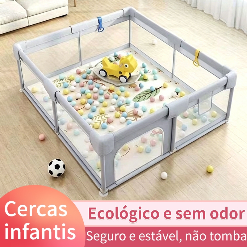 Cercadinho Bebê Grande Chiqueirinho Infantil Cercado Portátil Dobrável de Seguro e Protegido