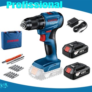 Furadeira parafusadeira GSR 185-li 48v  Furadeira elétrica 2 Baterias furadeira de impacto elétrica ZOWSBB