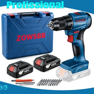 Furadeira parafusadeira GSR 185-li 48v  Furadeira elétrica 2 Baterias furadeira de impacto elétrica ZOWSBB
