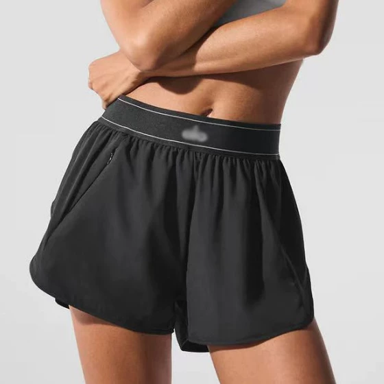 Shorts De Corrida Femininos 2 Em 1 Para Ioga , Cintura Alta , Secagem Rápida , Forro Anti-Chafe , Atléticos Academia , U — imagem 1