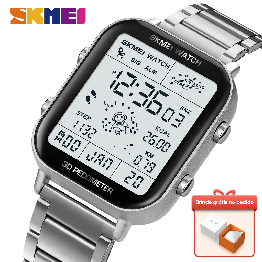 SKMEI 1888 Relogio Masculino Moda 3D Digital Multifuncional Relógios Masculino eminino a prova d água