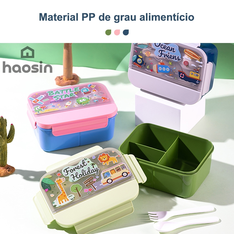 haosin Kit Marmita Lancheira e Garrafa 550ml e Kit Talheres e Lancheira de 1200ml,Pode Ser Aquecido no Micro-ondas.