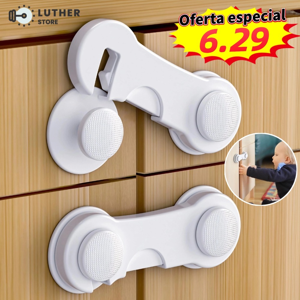 10 Trava De Gaveta Armário Porta Segurança Proteção Bebe Kit Trava Protetor Bebe Criança Adesivo 3M
