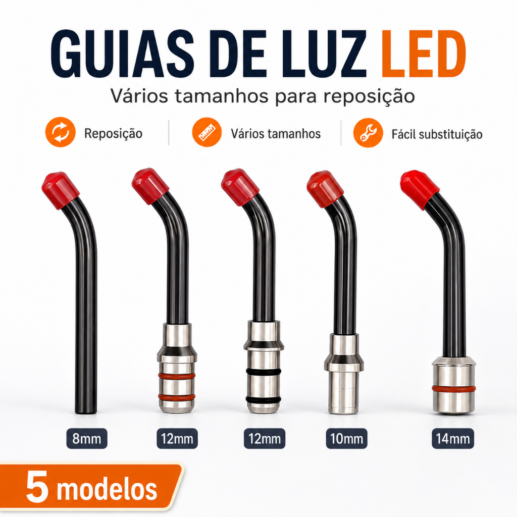 Instrumento de cura de luz led Dental cabeça guia de luz led 8mm 10mm 12mm 14mm peças de reposição universais