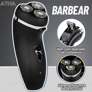 Máquina De Barbear Masculina Recarregável 220V 4D 3 Cabeças | TDU 220V Homens Elétrico Barbeador De Barba De Cabeça