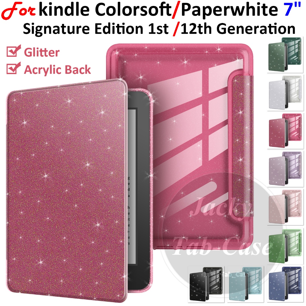 Capa De Acrílico Glitter Para kindle Colorsoft 7" | Paperwhite | Signature Edition 1a 12a Geração KPW6 Gen12 E-Book