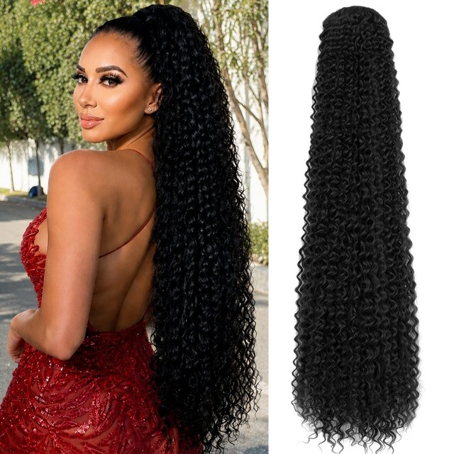 Aplique de Cabelo 100CM Rabo De Cavalo Cacheado Bio Fibra